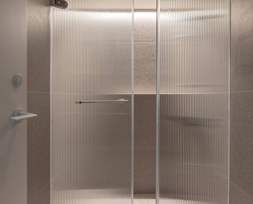 embossed glass shower room